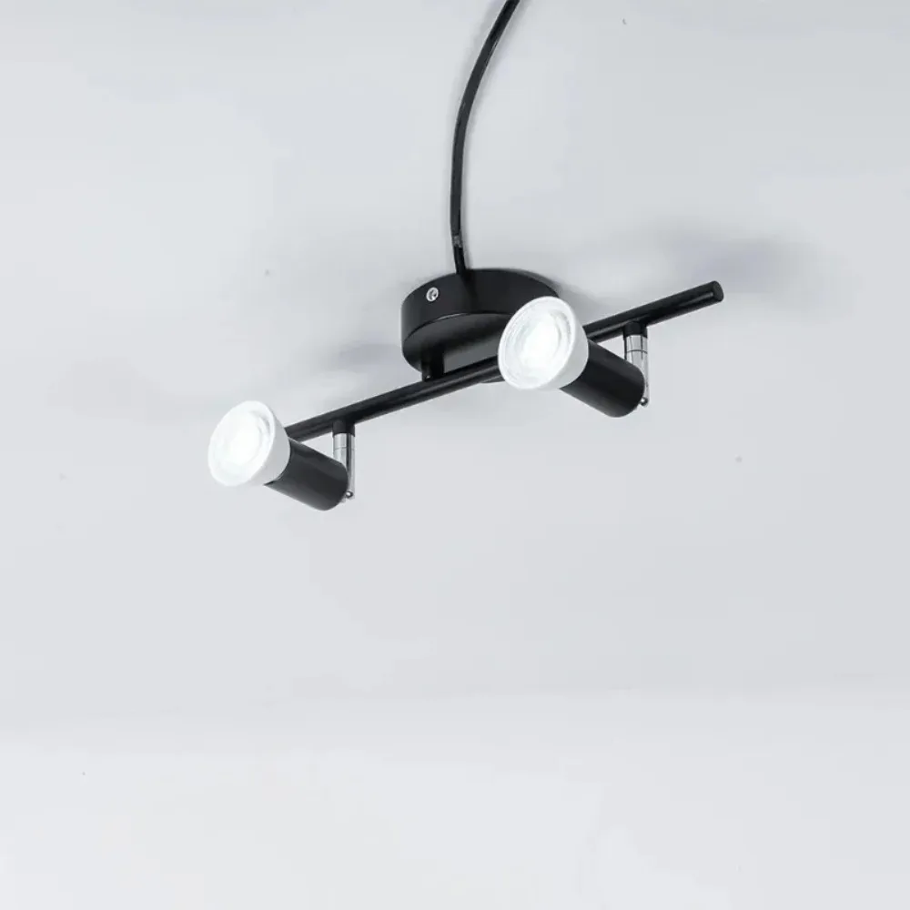 JOYINLED 2 Heads Modern Design Led Chandeliers Black Ceiling Light for Living Kitchen Room Bedroom Adjustable Ceiling Lampshade