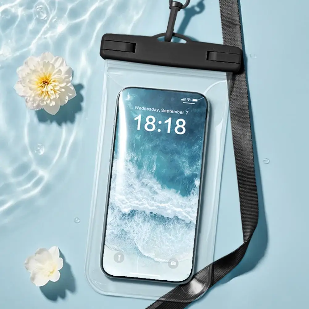 Cell Phone Pouch Underwater Cell Phone Dry Bag Case Lanyard Beach Swimming Kayaking Boating Clear Phone Holder Protector