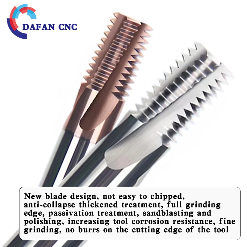 Overall Alloy Tungsten Steel Coated American Standard Tapered NPT Thread Milling Cutter NPTF Aluminum Thread Milling Cutter