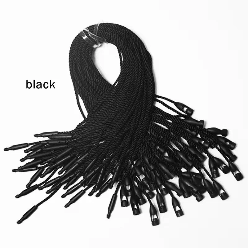 Hot High Quality Label Rope Diy Clothing Labels Accessory Tag Polyester Rope String Snap Lock Pin Loop Tie Fasteners Black/White