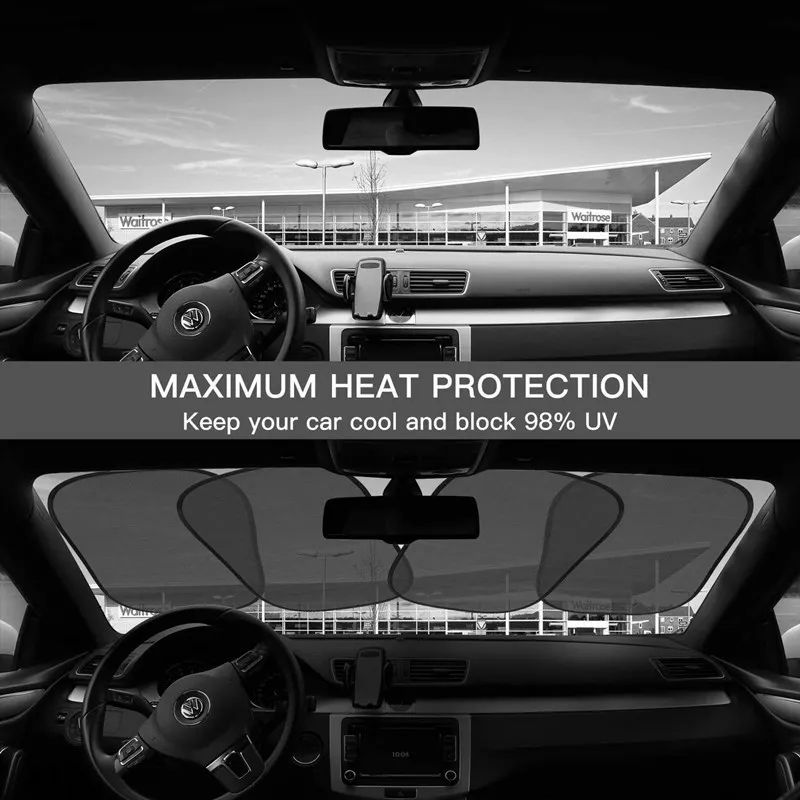 2 Stück Faltbarer Auto-Sonnenschutz UV-Schutz Auto-Vorhang Baby-Autofenster-Sonnenschutz Seitenfenster-Netz Sonnenblende Sommer-Schutzfolie – Detail 8