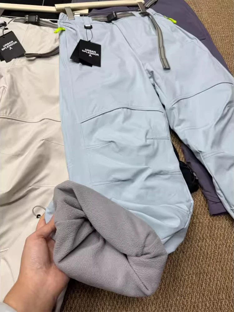 

Уличные тройные походные брюки, мужские зимние морозостойкие лыжные штаны на подкладке, альпинистская спецодежда Iceberg Blue