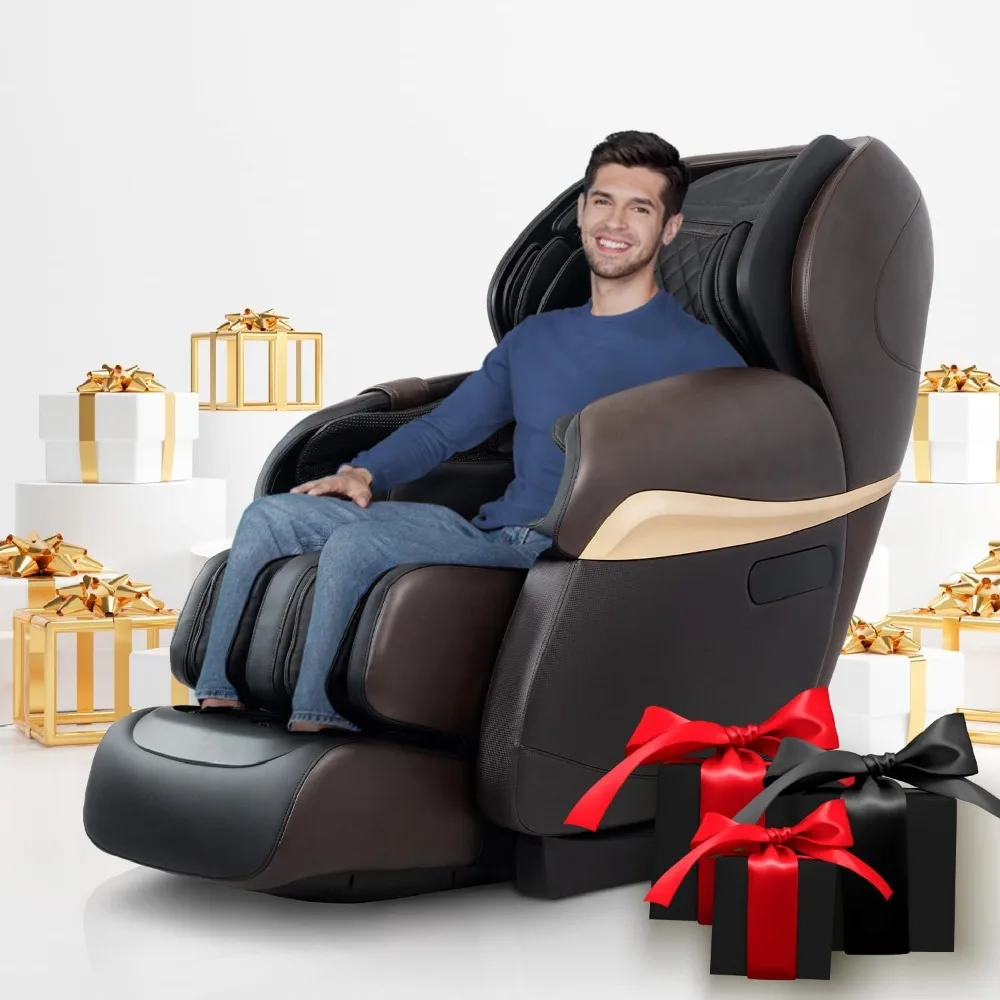 4D Zero Gravity Massage Chair, Multi-Angle L-Track, Heating Foot Roller, Voice Recognition, High Intensity Fullbody Airbag