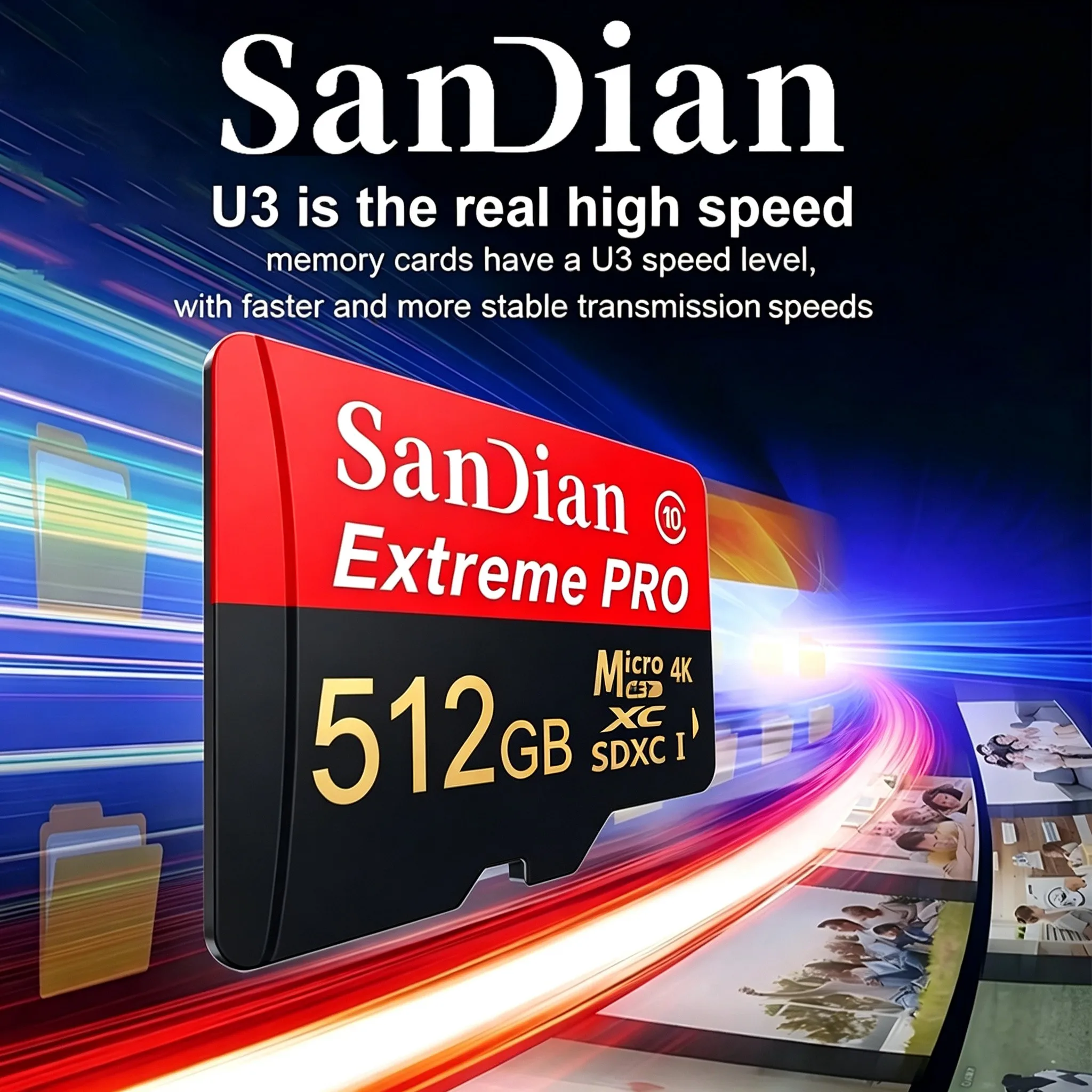 Large Capacity Memory Card 256GB 64GB 512GB Micro TF SD Card SD Cards TF Cards V30 for Drone/Laptop/Smart TV/PC Mac/Car DVR