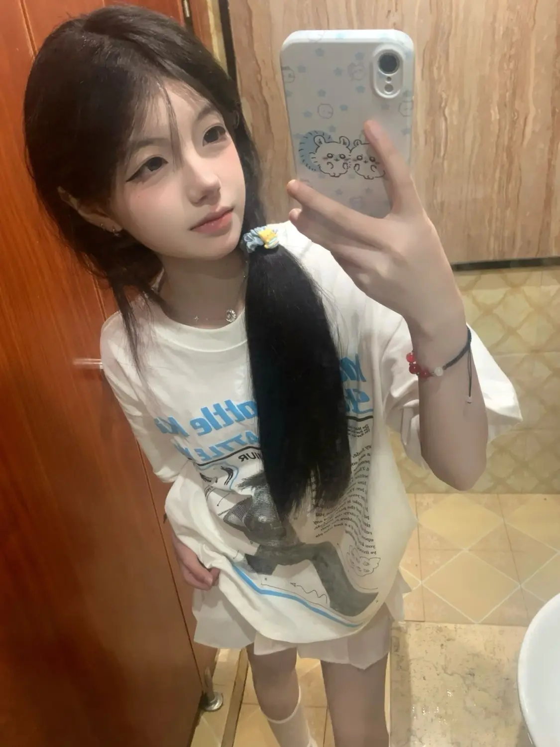 2026 Fashion American Style Cartoon College Style Loose T-shirt Short Sleeved Couple Backpack Portrait Printed Top