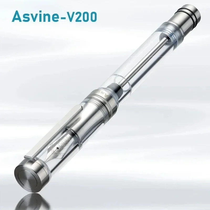 Asvine V200 P36 Titanium Piston Filling  Fountain Pen Asvine / Bock / blade adge NIb Acrylic Transparent Writing Stationery Gift