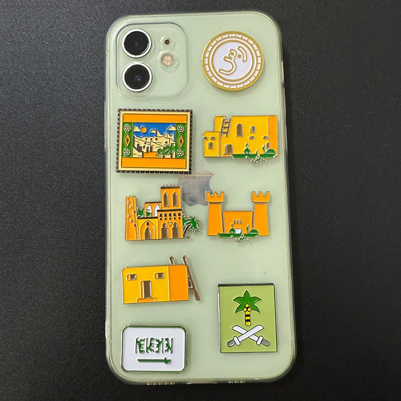 جديد المملكة العربية السعودية الهاتف المحمول 3M ملصق شارة معدنية دبوس دبابيس دبابيس #3