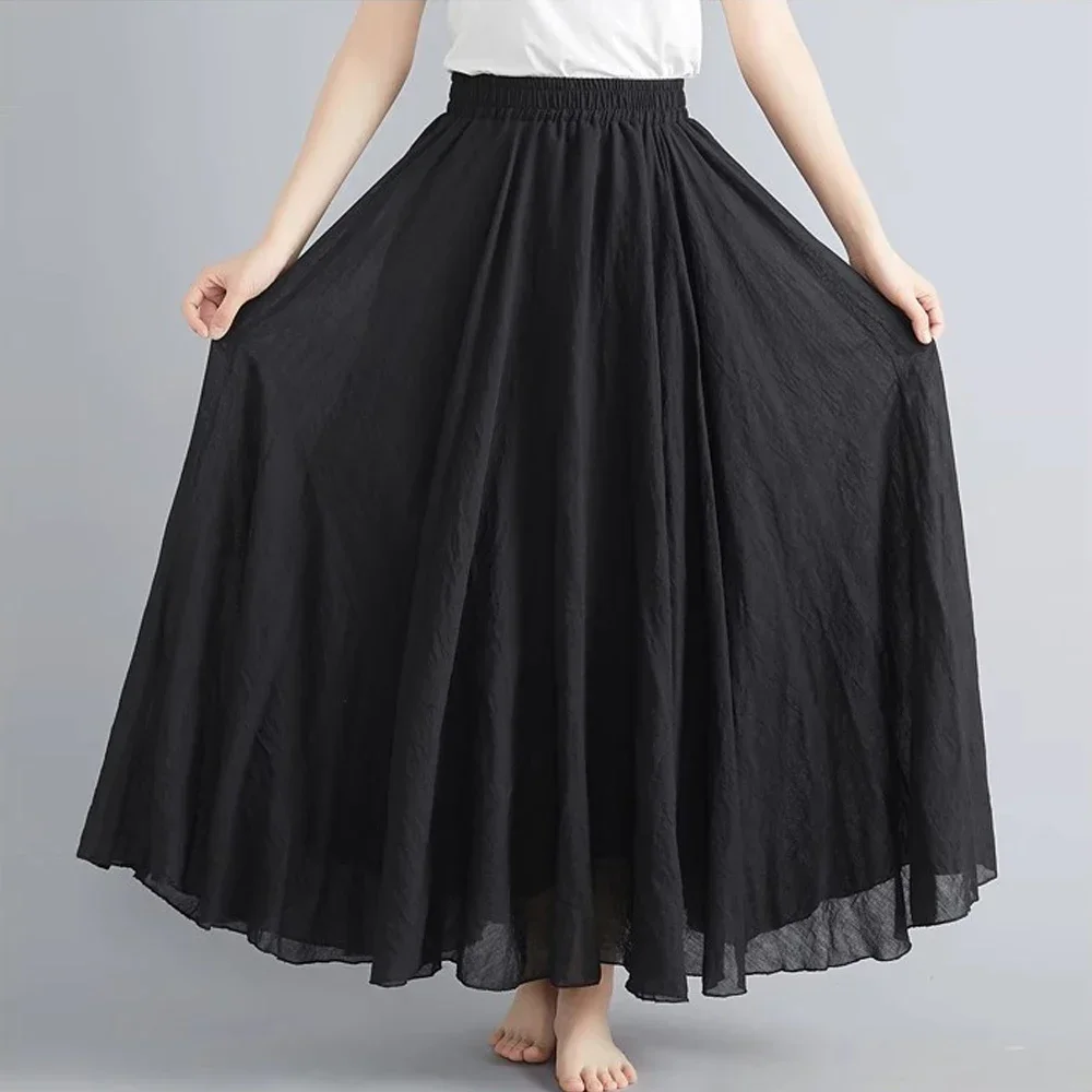 A-line Pleated Skirts With Elastic Waist For Women And Girl Dance Performance Skirt In Black White Pink Green Colors X-G-Xinde