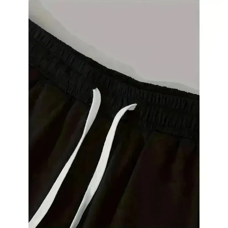 Men's Gothic punk shorts with oversized pink punk letters, heavyweight casual sports shorts