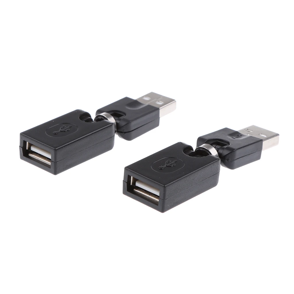 USB Male to Female Adapter Rotating 360 Degree Plastic Connector Extension for Network Card and PC