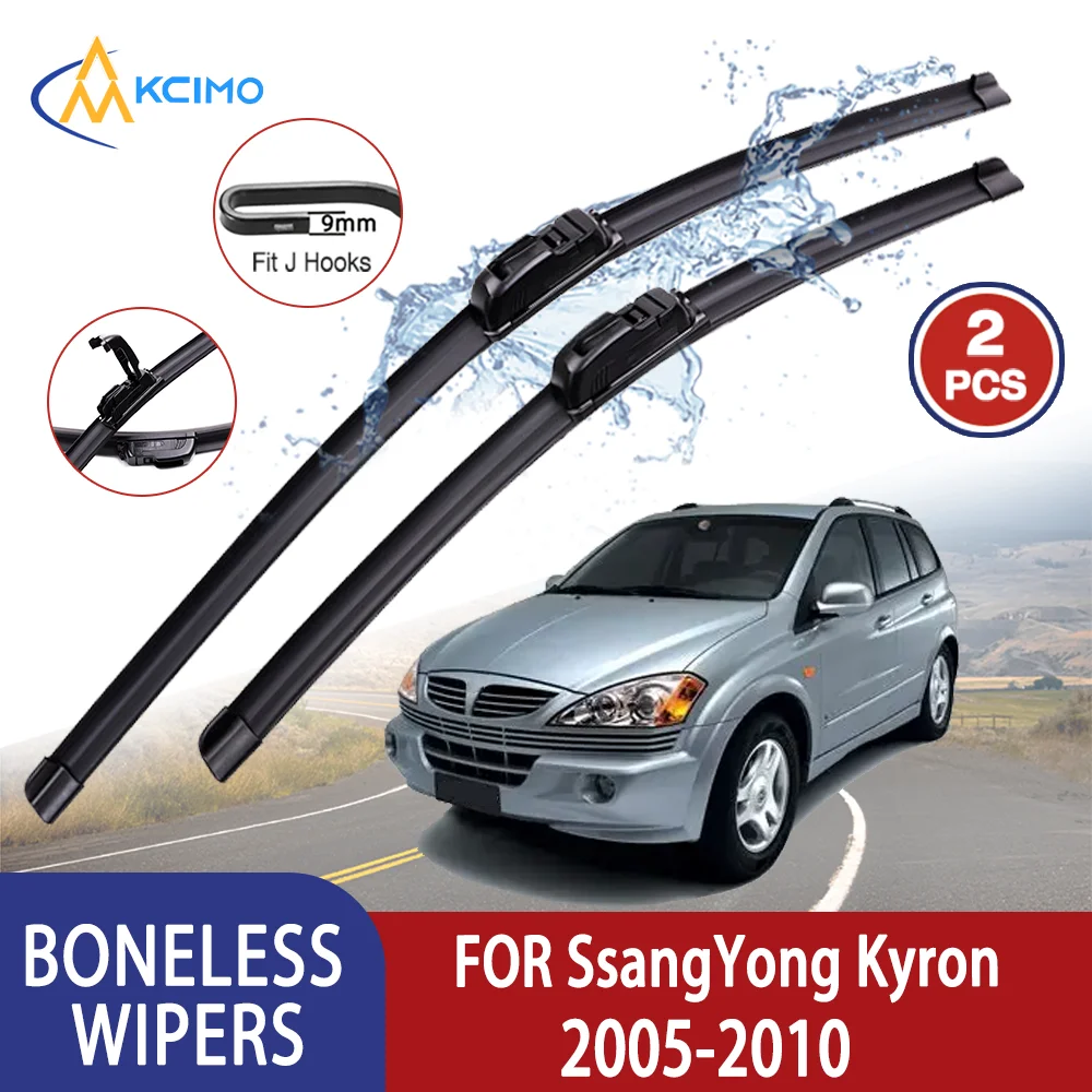 Kcimo Premium Hohe Qualität für SsangYong Kyron 2005–2010 2006, Auto-U-Typ-Wischer aus weichem Gummi ohne Knochen – HD, leise, langlebig, 22 Zoll + 19 Zoll