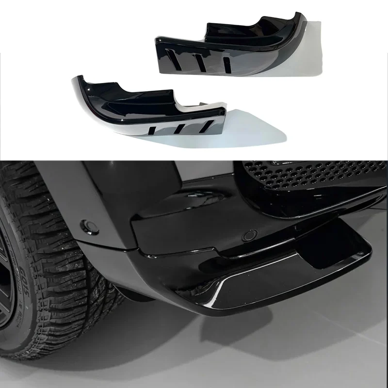 High Quality Front Lip Corner for Land Rover 90 110 2020-2024 Decoration Accessories Gloss Black Front Bumper