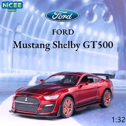 1:32 Ford Mustang Shelby GT500 Simulation Alloy Diecast Model Sports Car Sound And Light Model Toy Car Boy Birthday Gift A193