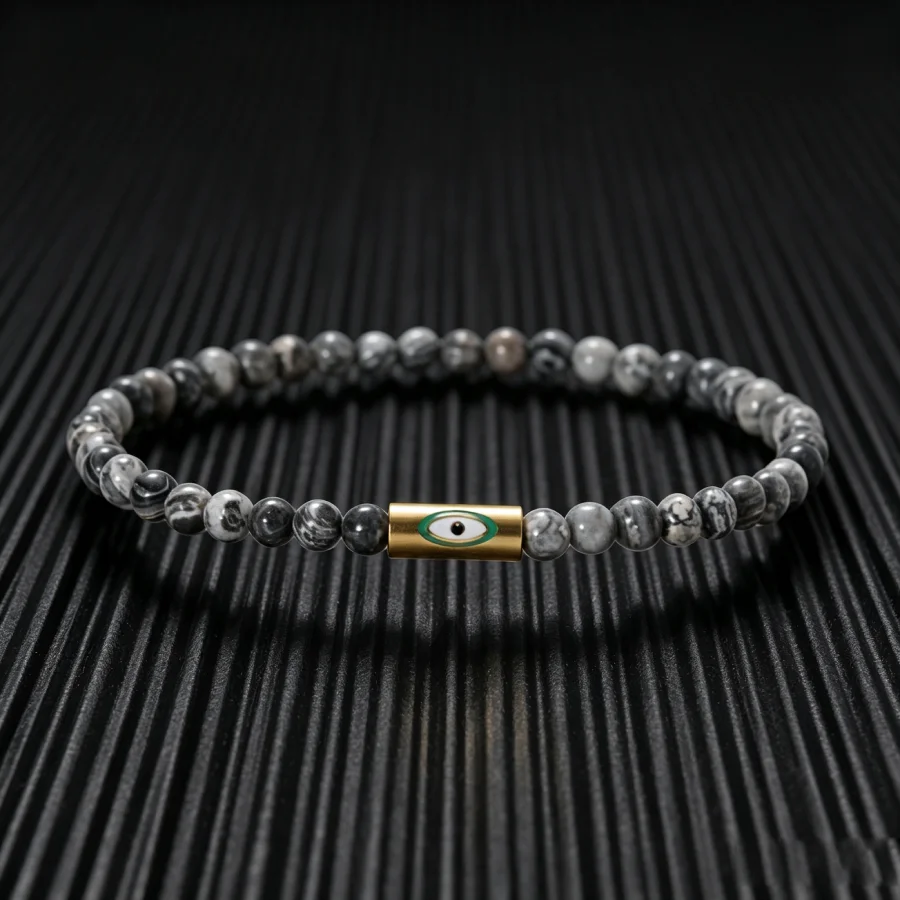 Turkey Stainless Steel Evil Eyes Bracelet For Men 4mm Tiger Eyes Coconut Beads Strand Braslet Multiple Colors Sizes Available