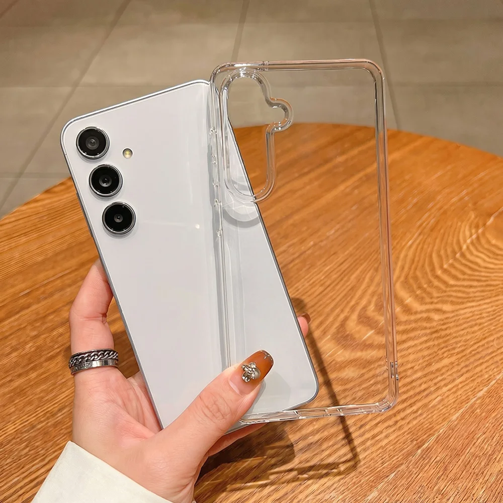 Clear Magnetic Phone Case For Samsung Galaxy S25 S24 S23 Ultra Plus 5G Transparent Shockproof Anti-Yellow Hard PC Phone Cover