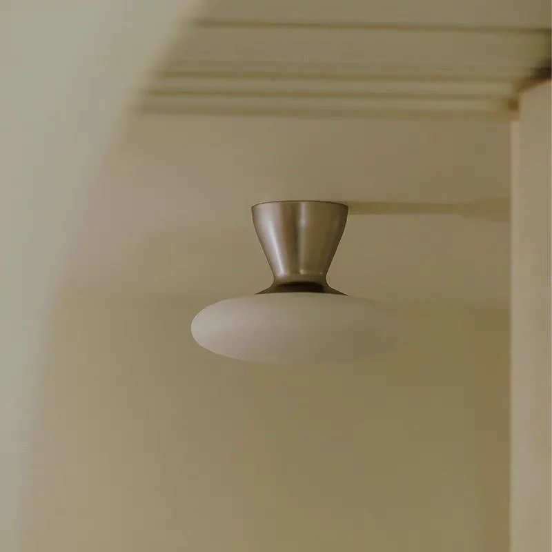 

Designer New Antique Style Mushroom Ceiling Light Italian Minimalist Lighting for Living Room Entrance Foyer Corridor Glass Lamp