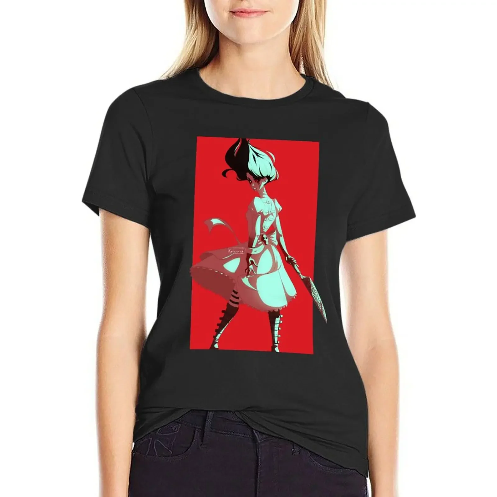 

White Alice T-Shirt oversized summer top quick drying t shirts for Women loose fit