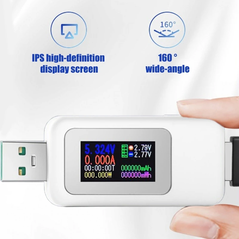 Tester USB per misuratore potenza USB 4-30V 0-6.5A Tester multimetro per schermo LCD