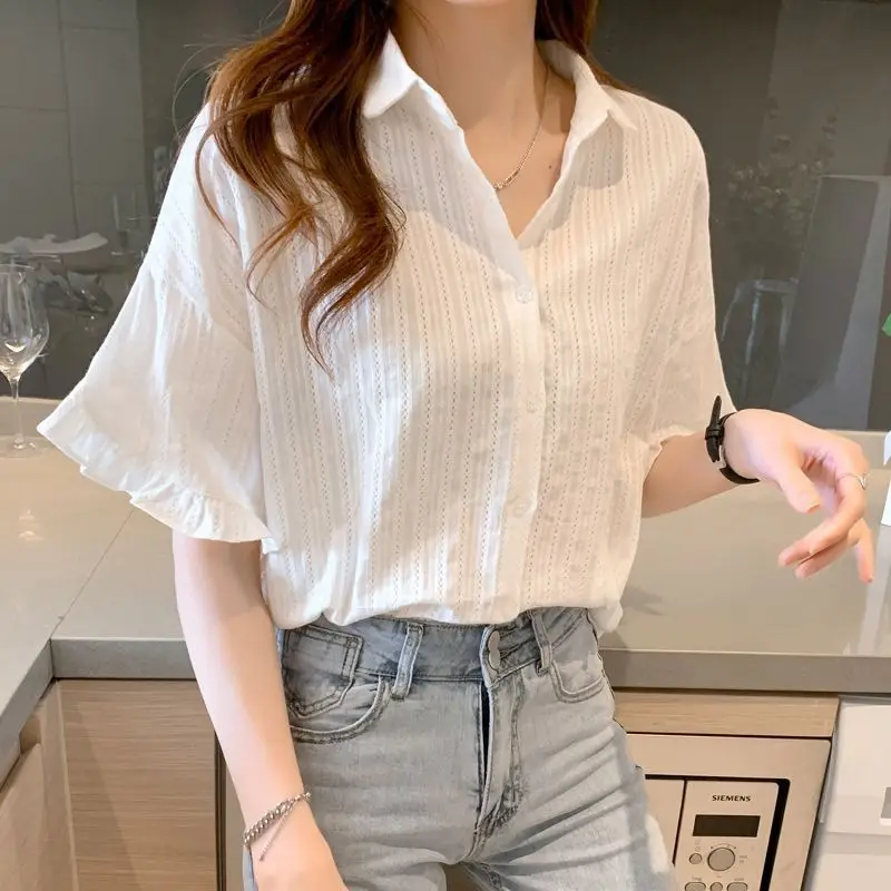 Thin Roving Top 2025 Summer New Design Niche Temperament Short-sleeved Shirt