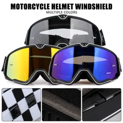 Retro Motorcycle Goggles Ski Glasses Motocross Sunglasses ATV Goggles Non-slip Belt Anti-UV Cafe Racer Chopper Cycling Racing