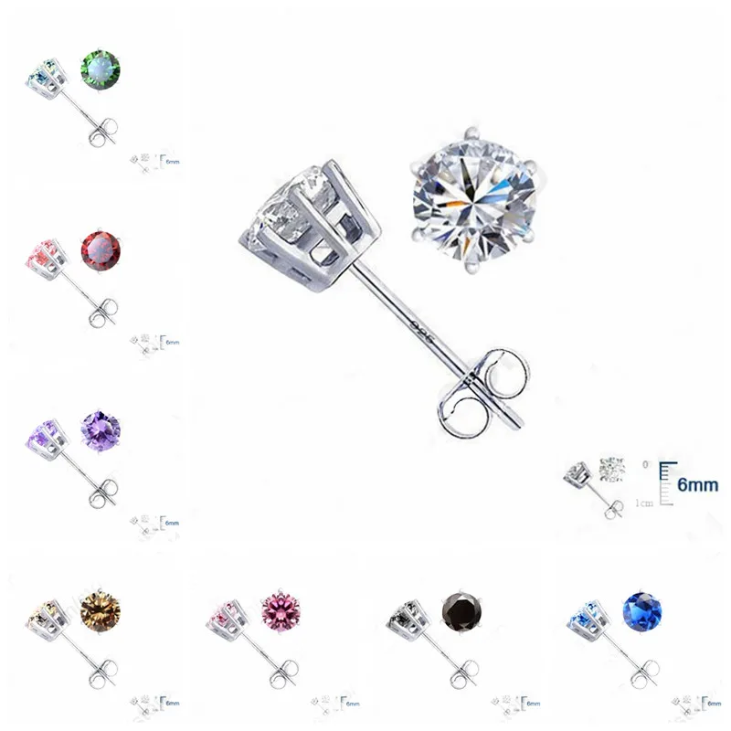 Trendy okrągły wzór stadniny kolczyki dla piękne kobiety dziewczyny prawdziwe 925 Sterling Silver biżuteria piękne akcesoria prezenty pozycja