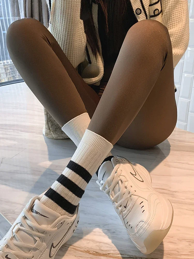 Herbst Gebürstet Shark Leggings Hosen Frauen Nahtlose Nackt Gefühl Hohe Taille Schlank Legging Winter Yoga Sport Fitness Leggings