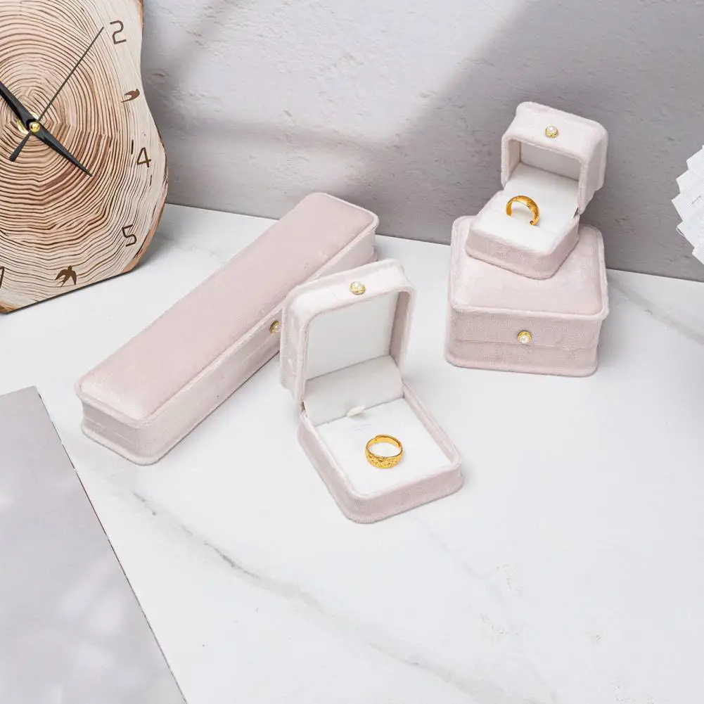 Velvet Jewelry Box, with Shock-Proof Lining Hard Case, Scratch-proof Jewelry Organizer for Engagement Wedding Proposal & Storage