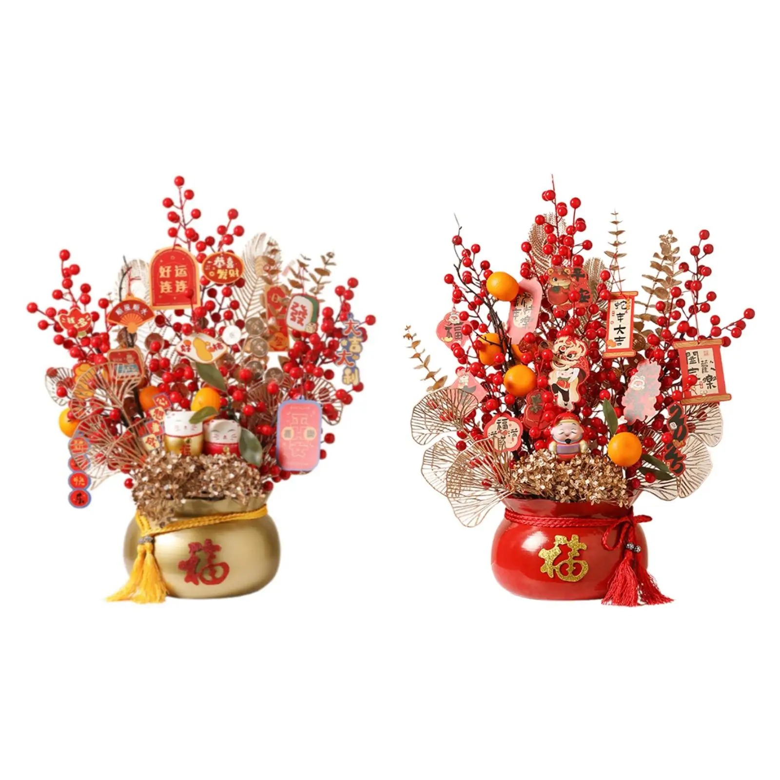 

2025 Chinese New Year Artificial Potted Plant 19x23.6inch Decorative Handmade