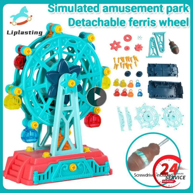 

Children's amusement park series educational science and education disassembly and assembly of Ferris wheel manual nut