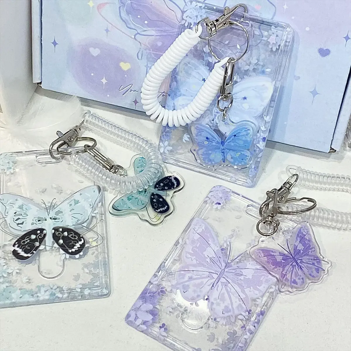 Schmetterlings-Ausweishalter aus Acryl, Fotokartenhalter für Kpop