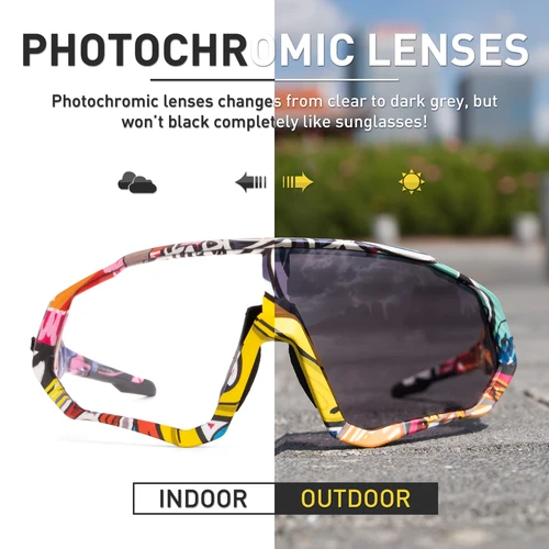 Imagen 2 del producto Kapvoe gafas de sol fotocromáticas para ciclismo hombres mujeres carretera Mtb bicicleta de montaña gafas de ciclismo gafas deportivas para correr