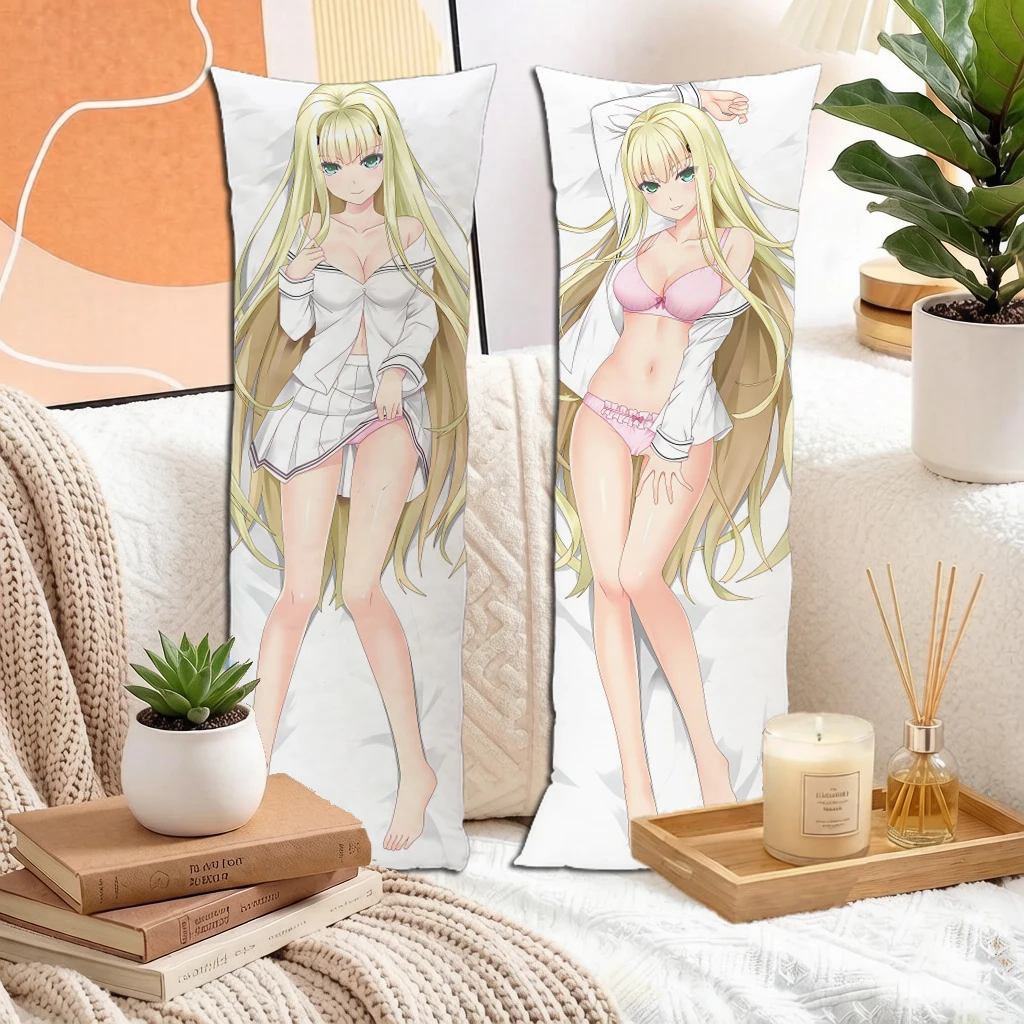 Anime Blonde Green Eyes Sister Girl Dakimakura Pillowcase Double Sided Long Body Pillow Cover For Otaku Home Decor Gift