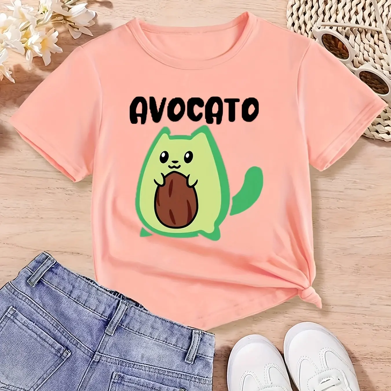 Summer Kids T-Shirts Boys and Girls Kids T-Shirts Suitable for 7-13 Year Old Teen Girls T-Shirts Cute Avocado Prints