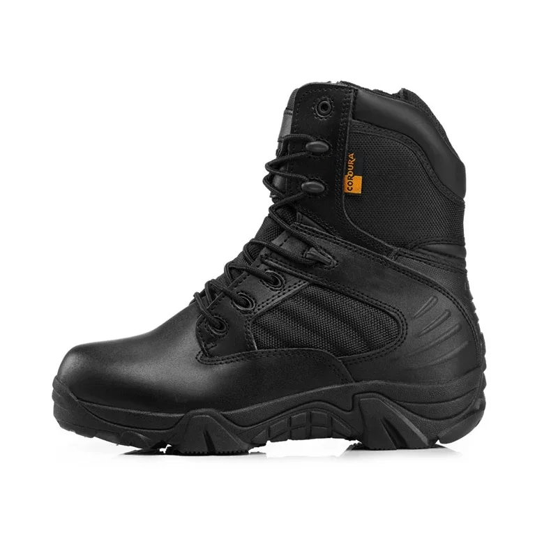 Men Tactical Boots Winter Leather Black Special Force  Desert Ankle Combat Boots Safety Work Shoes Boots