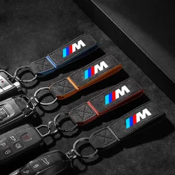 Zamszowy metalowy skórzany brelok samochodowy zapobiegający zgubieniu wisiorek do BMW M Performance E46 E90 E60 F10 F30 E39 E36 F20 E87 G30 E92