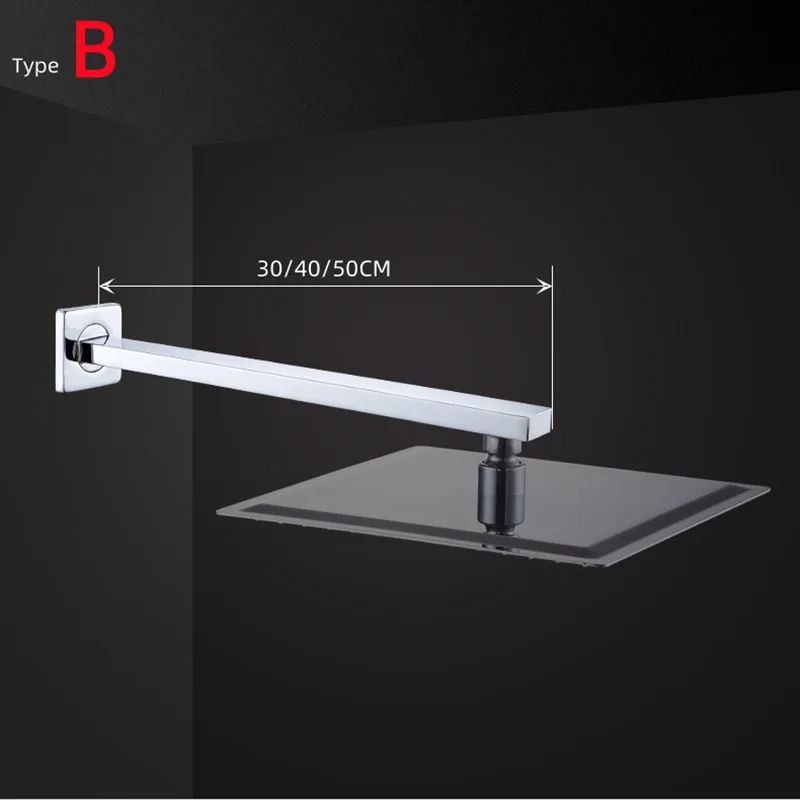 Bathroom Wall Mounted Shower Arm extension Ceiling Stainless Steel Chromed Shower Head Arms Rod Hardware Accessories For Bath