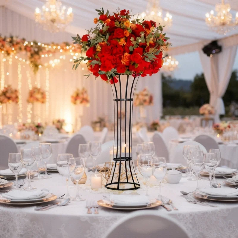 

Wedding Flower Stand 90cm Gold/Black, Vintage Tall Metal Flower Holder, Centerpiece for Wedding Aisle & Table Decor, Party Decor