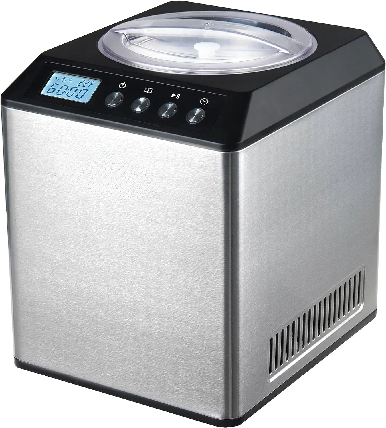 ICM-201SB Upright Automatic Ice Cream Maker with Built-in Compressor, no pre-freezing, LCD Digital Display, 2.1 Quart Capacity,