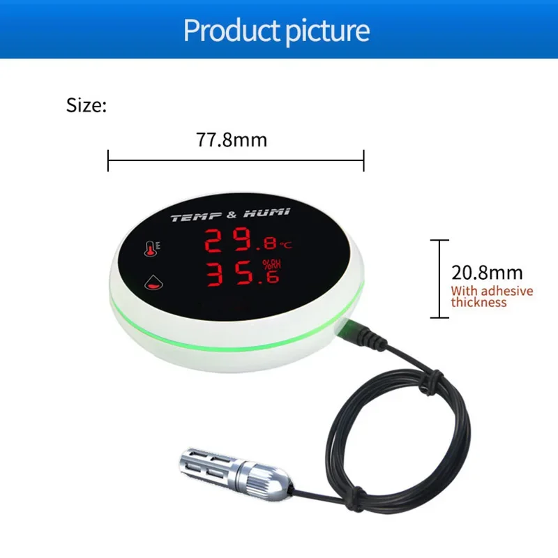 WiFi Temperature Sensor Alarm Digital Ambient Thermometer Tuya Smart Life App Remote Control Home Automation Residential DIY