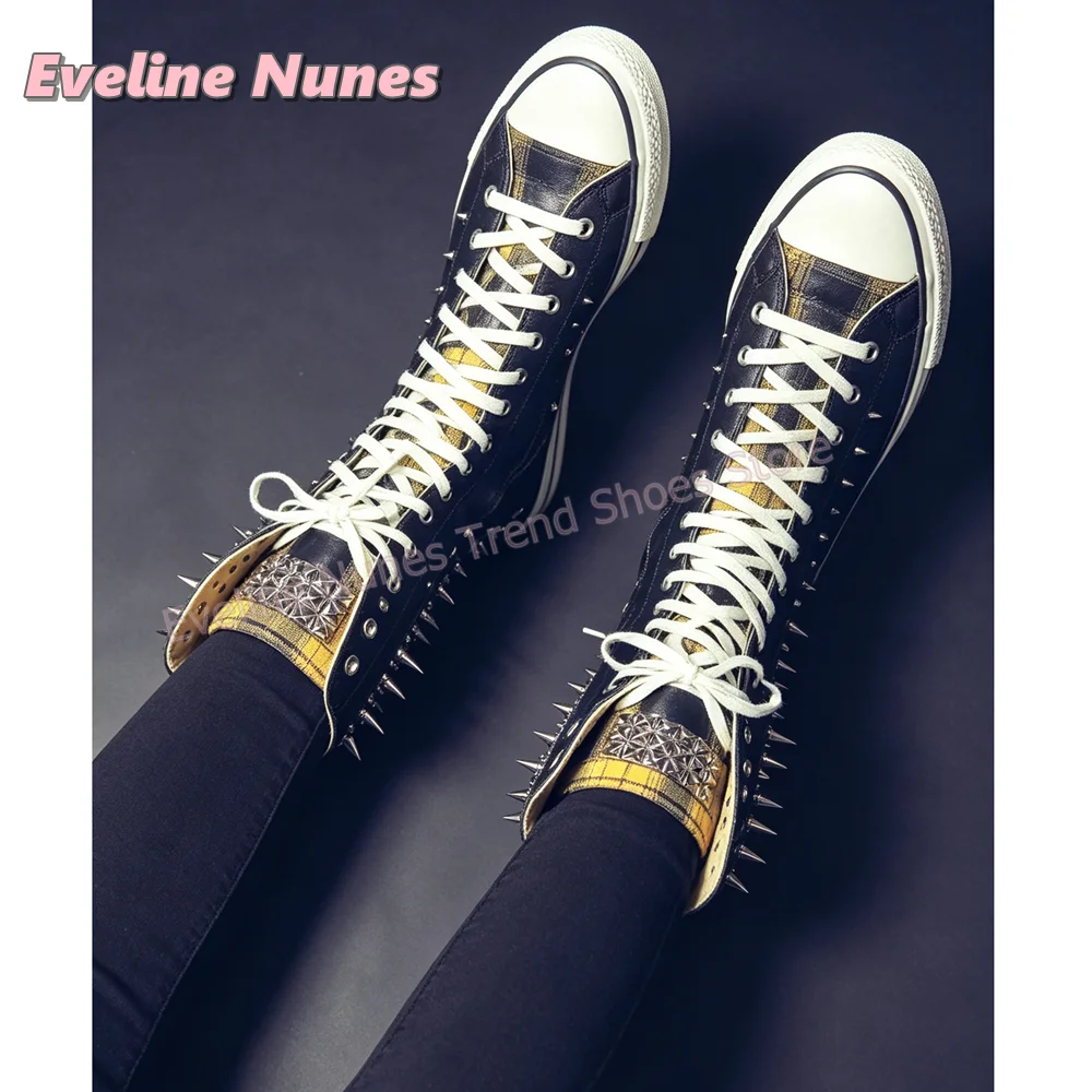 Botas Altas de Lona con Tachue - Street Fashion Outfit reseña y precio