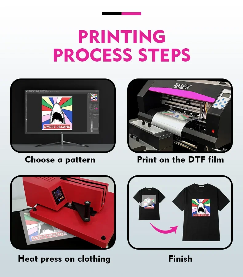 PET Film Direct to Film Printer A3 DTF Printer Machine with White Ink