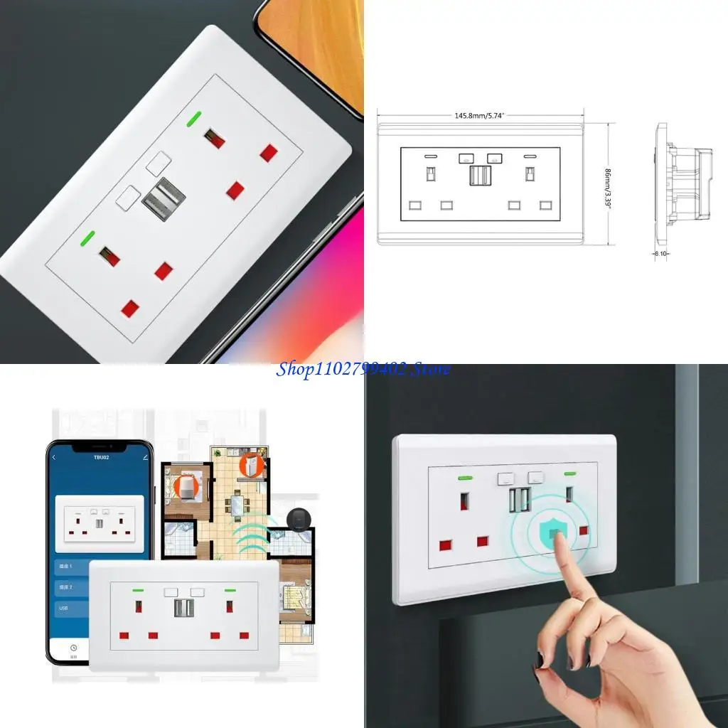 

547F Power Socket with USB and Wi-Fi Repeater USB 5V/2.1A Wall Socket