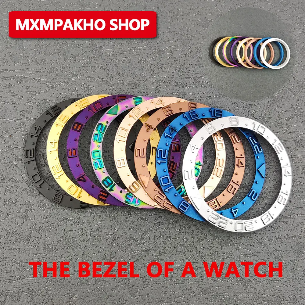 38 mm Metall-Uhrenlünetteinsatz-Ringsteigung, geeignet für 40 mm Gehäuse NH35/NH34 GMT Tauch-Herrenuhrenteile