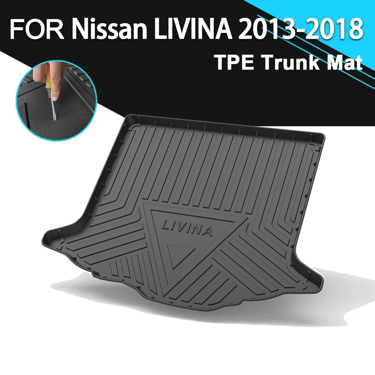 

Car Rear Trunk Cover Mat Rubber TPE Waterproof Non-Slip Cargo Liner Accessories For Nissan LIVINA 2013-2018