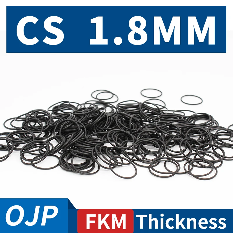 Thickness CS1.8mm Black FKM Fluorine Rubber O-rings Seals Gasket Washer Temperature Resistant Wear-resistant Oring