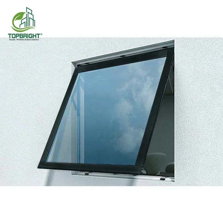 Top-hung sun protect window privacy double glazed aluminum awning windows with screen