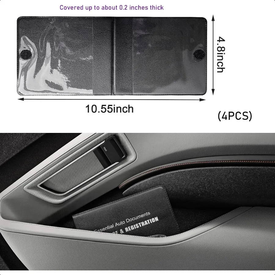 ที่เก็บเอกสารทะเบียนรถและประกันภัย 4 ชิ้น สำหรับใส่ในกล่องเก็บของในรถยนต์ พร้อมฝาปิด สำหรับเก็บใบขับขี่และเอกสารสำคัญอื่นๆ