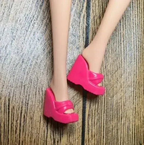 Free shipping Doll shoes high heels flat foot shoes red shoes new styles for your Bbie dolls TpMM1