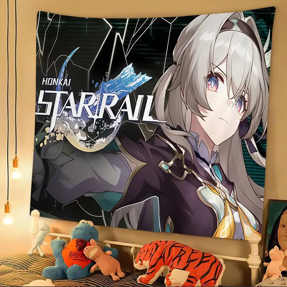 Honkai Star Rail Firefly Game DIY Wall Tapestry Hanging Tarot Hippie Wall Rugs Dorm INS Home Decor