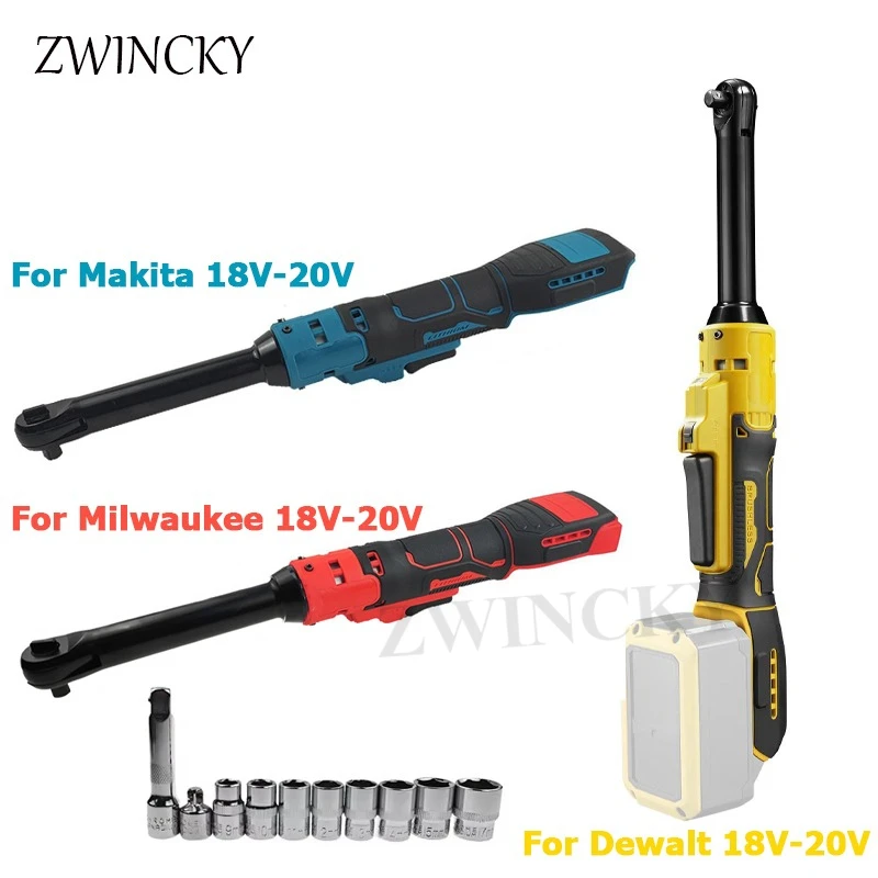 

Удлиненный аккумуляторный ключ с трещоткой 3/8 дюйма для Makita DeWalt Milwaukee, 18 В, электрические инструменты с трещоткой (без батареи в комплекте)